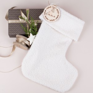 Teddy Nikolausstiefel mit Holzanhänger 