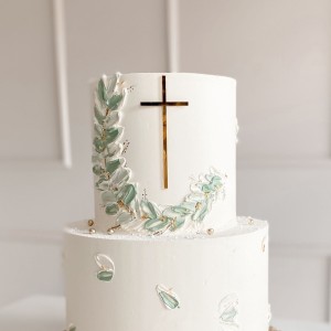 Cake Topper Kreuz Gold