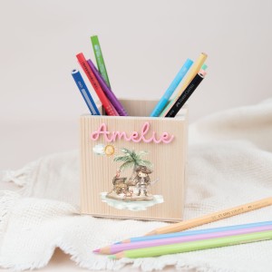 Personalisierter Stiftebecher aus Holz, 