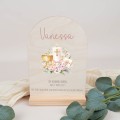 Personalisierte Kommunionsdeko aus Holz – Erinnerungsgeschenk mit Psalm oder Wunschtext