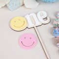 One Cake Topper mit Smiley, moderne Tortendeko passend zu allen Stilrichtungen