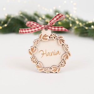 Personalisierte Holzanhänger Kranz 