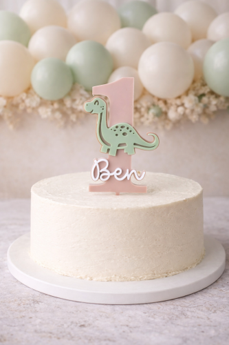 Personalisierter Cake Topper Dino aus Acryl