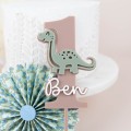 Cake Topper Dino in natürlichen Farben