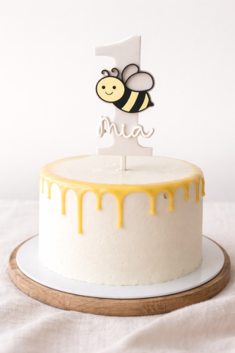 Personalisierter Cake Topper Biene zum 1. Geburtstag