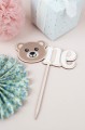 Süßer Cake Topper ONE mit Teddy Bär