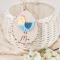 Osterei Anhänger mit Rüschenrand personalisiert Geschenk Kinder Ostern