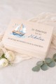 Personalisierte Erinnerungskiste Junge Boot Motiv Kommunion Taufe Konfirmation Holz
