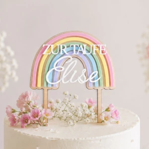 Topper Taufe Regenbogen