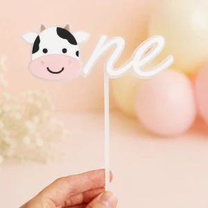 Cake Topper One , Kuh  Bauernhof 
